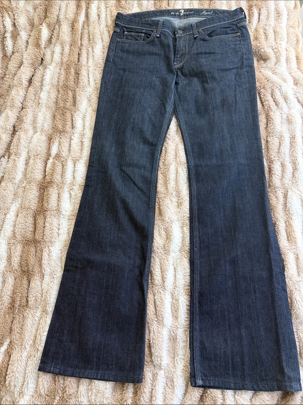 7 For All Mankind Dark Indigo Boot Cut Jeans